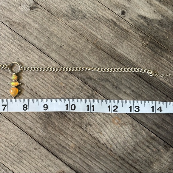NWT Gaia’s Sacred Garden Opal & Silver Necklace/Choker W/Box Australian Opal - Picture 8 of 9